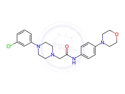 Chemical structure of 2-[4-(3-chlorophenyl)piperazino]-N-(4-morpholinophenyl)acetamide