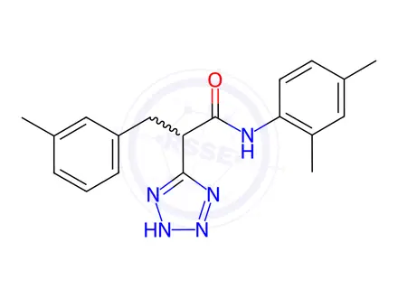 Chemical structure of N-(2,4-Dimethylphenyl)-3-(3-methylphenyl)-2-(2H-1,2,3,4-tetrazol-5-yl)propanamide