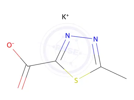 Chemical structure of potassium 5-methyl-1,3,4-thiadiazole-2-carboxylate