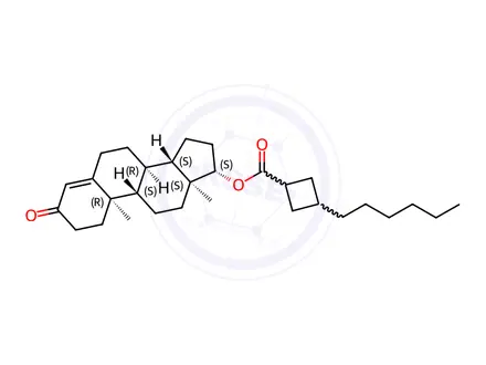 Chemical structure of testosterone-3-(n-hexyl)cyclobutane carboxylate