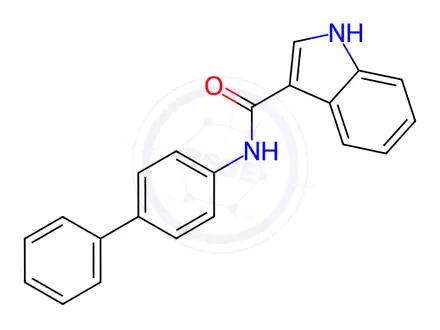 Chemical structure of n-([1,1'-biphenyl]-4-yl)-1h-indole-3-carboxamide