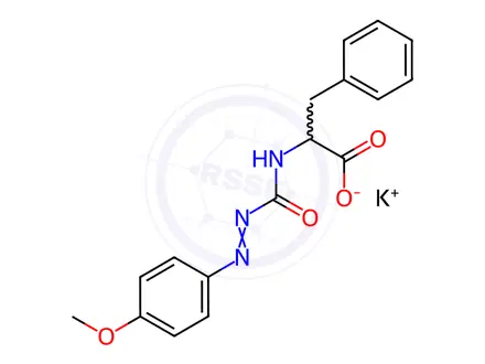 Chemical structure of N-(4-Methoxyphenylazoformyl)-Phe-OH · potassium salt