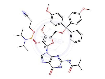 Chemical structure of 3'-O-Me-G(iBu)-2'-phosphoramidite