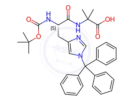 Chemical structure of Boc-His(Trt)-Aib-OH