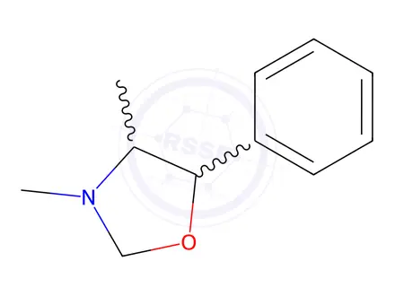 Chemical structure of (4S,5S)-3,4-dimethyl-5-phenyloxazolidine