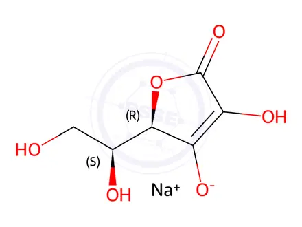 Chemical structure of Sodium ascorbate
