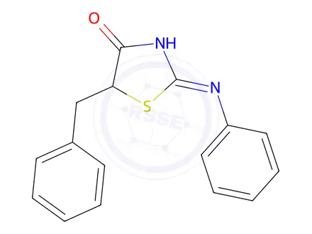 Chemical structure of 5-Benzyl-2-(phenylimino)thiazolidin-4-one