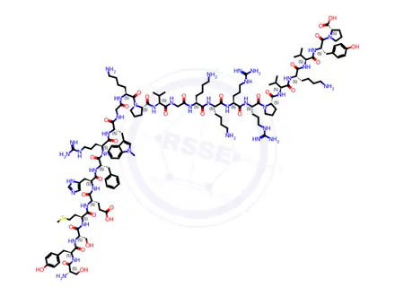 Chemical structure of cosyntropin, 7-meTrp(9)-