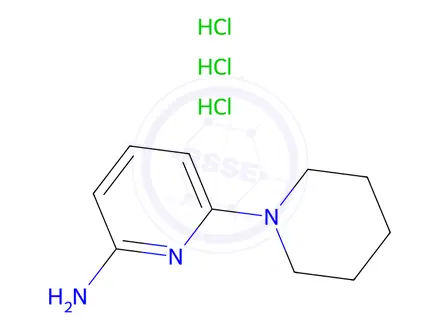 Chemical structure of 6-(Piperidin-1-yl)pyridin-2-amine trihydrochloride
