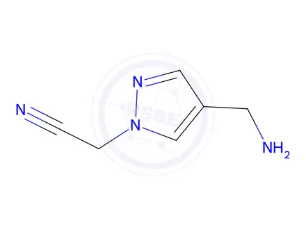 Chemical structure of 2-[4-(Aminomethyl)-1H-pyrazol-1-yl]acetonitrile