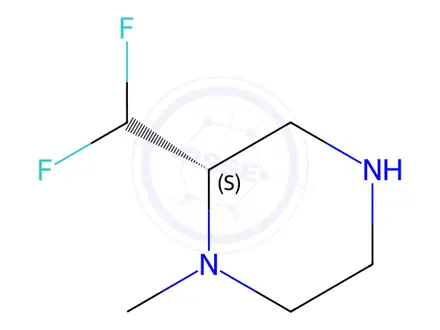 Chemical structure of Piperazine, 2-(difluoromethyl)-1-methyl-, (2S)-