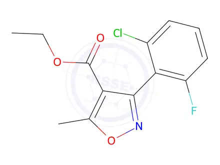 Chemical structure of 3-(2-Chloro-6-fluorophenyl)-5-methylisoxazole-4-carboxylic Acid Ethyl Ester