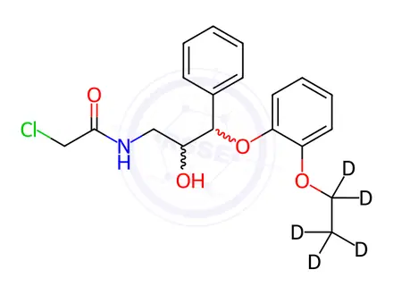 Chemical structure of (2RS,3RS)-1-Chloroacetylamino-3-(2-ethoxy-d5-phenoxy)-2-hydroxy-3-phenylpropane