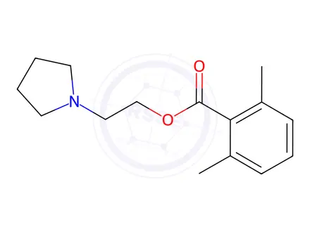 Chemical structure of 2-pyrrolidin-1-ylethyl 2,6-dimethylbenzoate