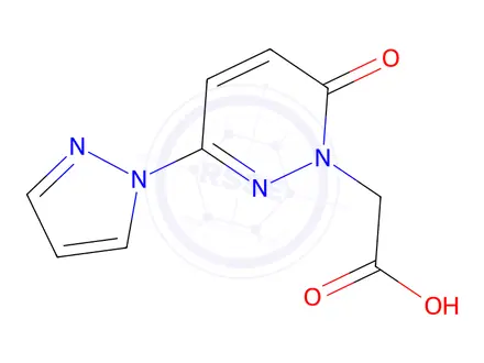 Chemical structure of 2-[6-oxo-3-(1h-pyrazol-1-yl)-1,6-dihydropyridazin-1-yl]acetic acid