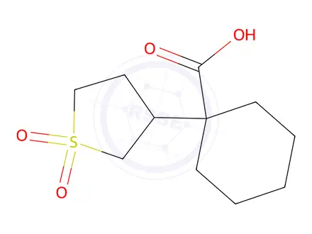 Chemical structure of 1-(1,1-Dioxidotetrahydrothiophen-3-yl)cyclohexane-1-carboxylic acid
