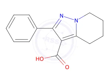Chemical structure of 2-Phenyl-4,5,6,7-tetrahydropyrazolo[1,5-a]pyridine-3-carboxylic acid