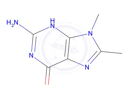 Chemical structure of 2-Amino-8,9-dimethyl-1H-purin-6(9H)-one