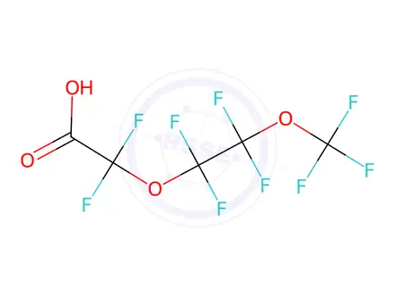 Chemical structure of Perfluoro-3,6-dioxaheptanoic acid (NFDHA)