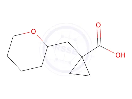 Chemical structure of 1-((Tetrahydro-2h-pyran-2-yl)methyl)cyclopropane-1-carboxylic acid