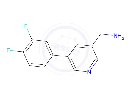 Chemical structure of (5-(3,4-Difluorophenyl)pyridin-3-yl)methanamine