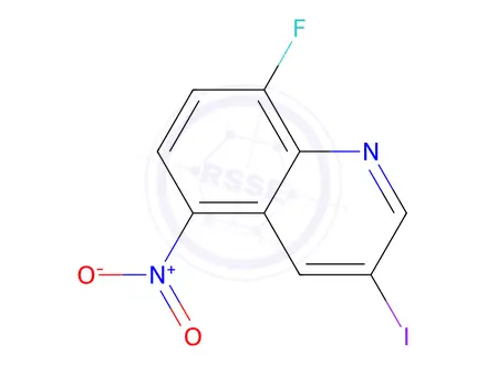 Chemical structure of 8-fluoro-3-iodo-5-nitroquinoline