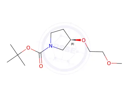 Chemical structure of (R)-tert-Butyl 3-(2-methoxyethoxy) pyrrolidine-1-carboxylate