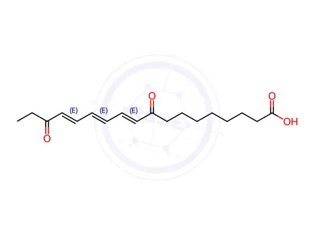 Chemical structure of 9,16-Dioxo-10,12,14-octadecatrienoic acid