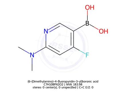Chemical structure of (6-(Dimethylamino)-4-fluoropyridin-3-yl)boronic acid