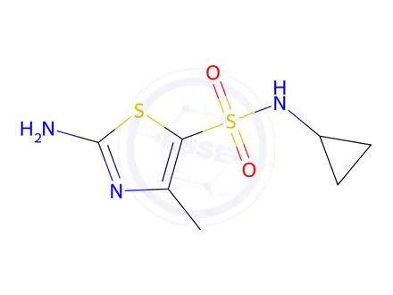 Chemical structure of 2-Amino-N-cyclopropyl-4-methylthiazole-5-sulfonamide