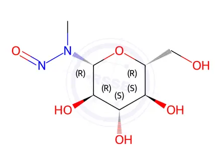 Chemical structure of N-METHYL-N-NITROSO-BETA-D-GLUCOSAMINE