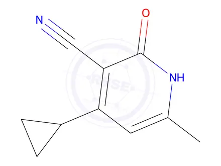Chemical structure of 4-cyclopropyl-2-hydroxy-6-methylpyridine-3-carbonitrile