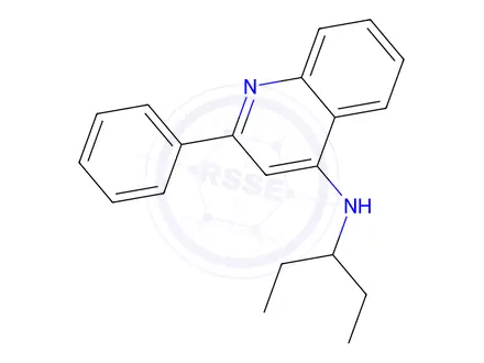 Chemical structure of N-(Pentan-3-yl)-2-phenylquinolin-4-amine