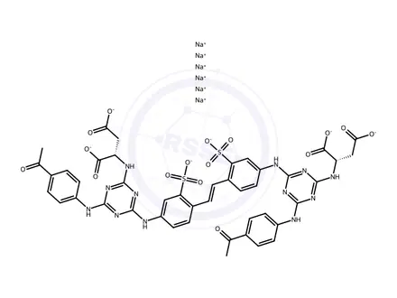 Chemical structure of N,N'-[(1,E)-1,2-Ethenediylbis[(3-sulfo-4,1-phenylene)imino[6-[(4-acetyl phenyl)amino]-1,3,5-triazin-4,2-diyl]]]bis L-aspartic acid, hexasodium salt
