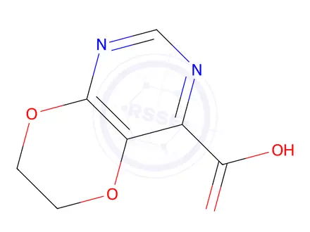 Chemical structure of 6,7-dihydro-[1,4]dioxino[2,3-d]pyrimidine-4-carboxylic acid