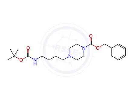 Chemical structure of Benzyl 4-(4-((tert-butoxycarbonyl)amino)butyl)piperazine-1-carboxylate