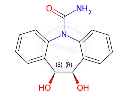 Chemical structure of cis-10,11-Dihydroxy-10,11-dihydrocarbamazepine