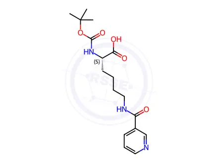 Chemical structure of Boc-Lys(Nicotinoyl)-Oh