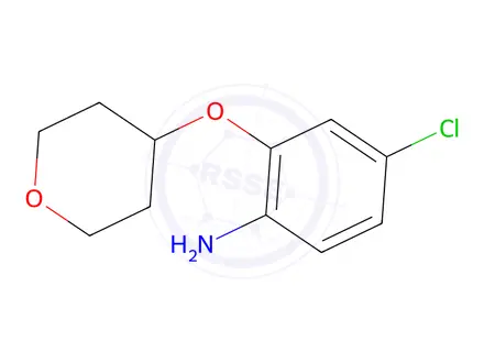 Chemical structure of 4-Chloro-2-((tetrahydro-2H-pyran-4-yl)oxy)aniline