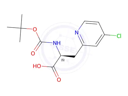 Chemical structure of (S)-2-((tert-butoxycarbonyl)amino)-3-(4-chloropyridin-2-yl)propanoic acid