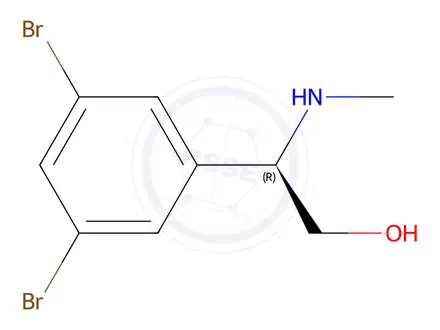 Chemical structure of (R)-2-(3,5-dibromophenyl)-2-(methylamino)ethan-1-ol