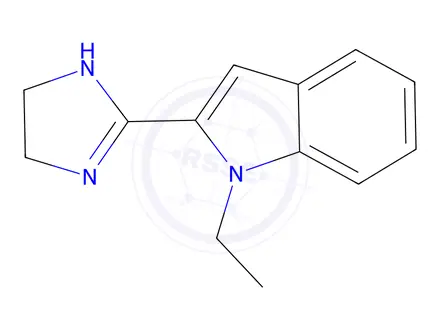 Chemical structure of 2-(4,5-Dihydro-1H-imidazol-2-yl)-1-ethyl-1H-indole