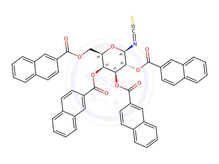 Chemical structure of 2,3,4,6-Tetra-O-(2-naphthoyl)-beta-D-galactopyranosyl isothiocyanate