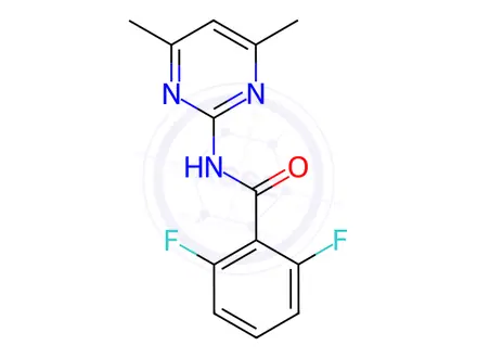 Chemical structure of N-(4,6-Dimethylpyrimidin-2-yl)-2,6-difluorobenzamide