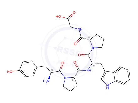 Chemical structure of casomorphin, Trp(3)-