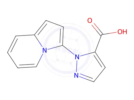 Chemical structure of 1-(Indolizin-3-yl)-1H-pyrazole-5-carboxylic acid