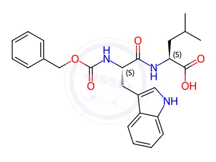 Chemical structure of Z-D-TRP-LEU-OH