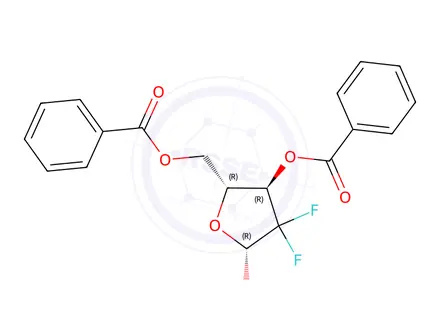 Chemical structure of 2-Deoxy-2,2-difluoro-D-ribose-3,5-dibenzoate