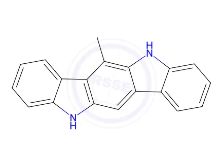 Chemical structure of 5,11-dihydro-6-Methyl-indolo[3,2-b]carbazole