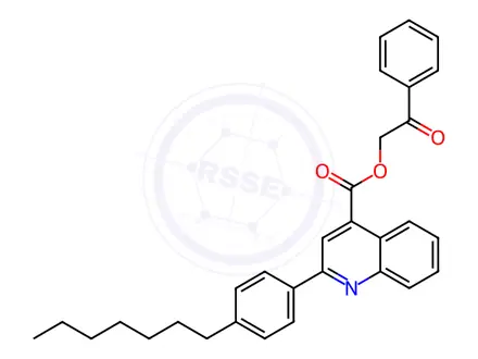 Chemical structure of 2-Oxo-2-phenylethyl 2-(4-heptylphenyl)quinoline-4-carboxylate